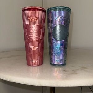 Starbucks Red and Iridescent Tumblers